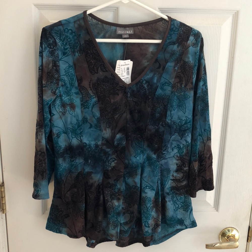 Roz & Ali Boho Chic Top Tunic Sz Large Petite
